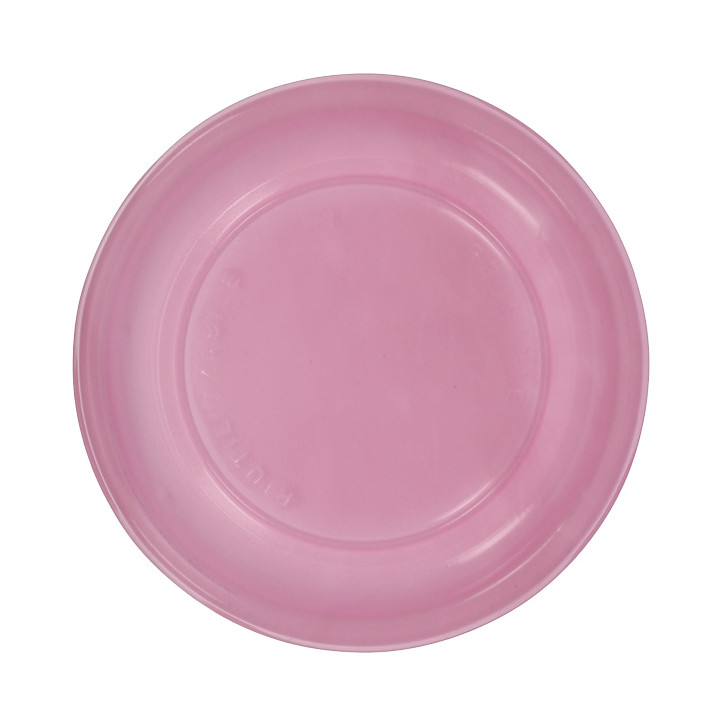 Reusable Plate Flat Economic PS Pink Ø17cm (300 Units)
