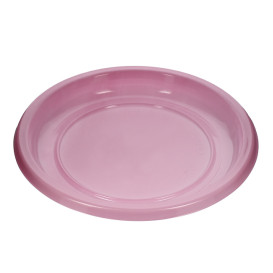 Reusable Plate Flat Economic PS Pink Ø17cm (300 Units)