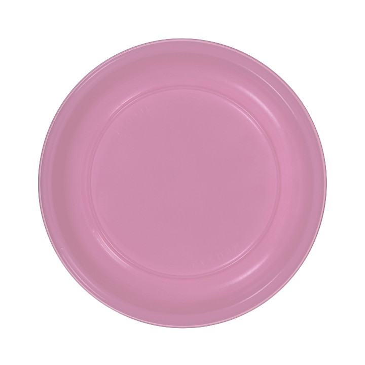 Reusable Plate Deep Economic PS Pink Ø20,5cm (150 Units)