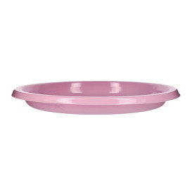 Reusable Plate Flat Economic PS Pink Ø22cm (25 Units) 