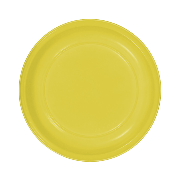 Reusable Plate Deep Economic PS Yellow Ø22cm (250 Units)