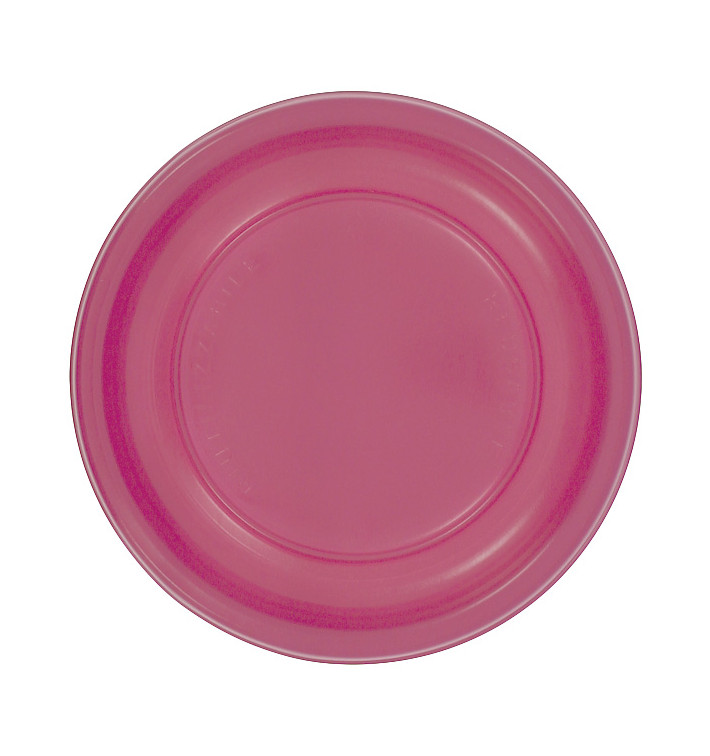 Reusable Plate Flat Economic PS Fuchsia Ø22cm (200 Units)