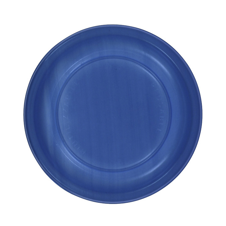 Reusable Plate Flat Economic PS Dark Blue Ø17cm (25 Units) 