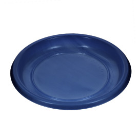 Reusable Plate Flat Economic PS Dark Blue Ø17cm (300 Units)