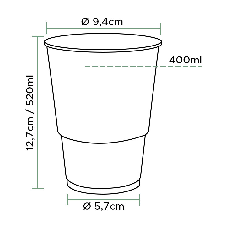 Plastic Cup PP Clear 520ml Ø8,3cm (50 Units) 
