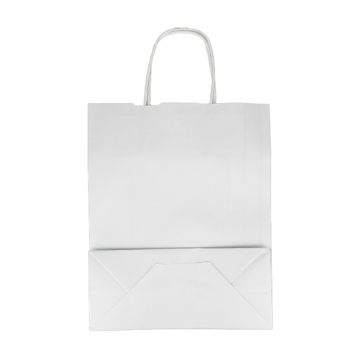 Paper Bag with Handles Kraft White 100g/m² 25+11x31cm (25 Units) 