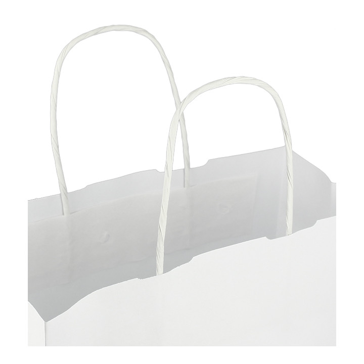 Paper Bag with Handles Kraft White 100g/m² 25+11x31cm (25 Units) 