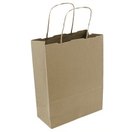 Paper Bag with Handles Kraft 100g/m² 18+8x24cm (25 Units) 