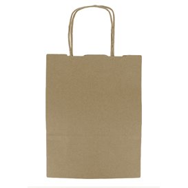 Paper Bag with Handles Kraft 100g/m² 18+8x24cm (25 Units) 