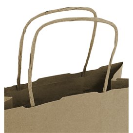 Paper Bag with Handles Kraft 100g/m² 18+8x24cm (25 Units) 