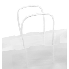 Paper Bag with Handles Kraft White 100g/m² 25+13x33cm (25 Units) 
