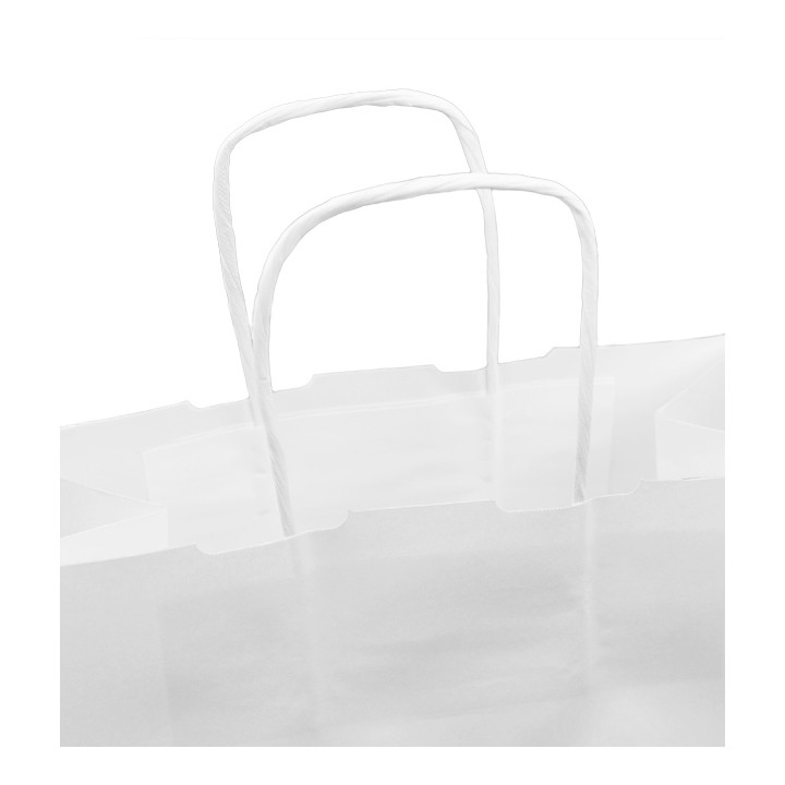 Paper Bag with Handles Kraft White 100g/m² 25+13x33cm (25 Units) 