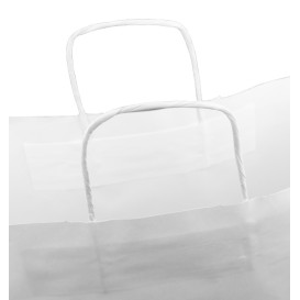 Paper Bag with Handles Kraft White 100g/m² 44+15x46cm (25 Units) 