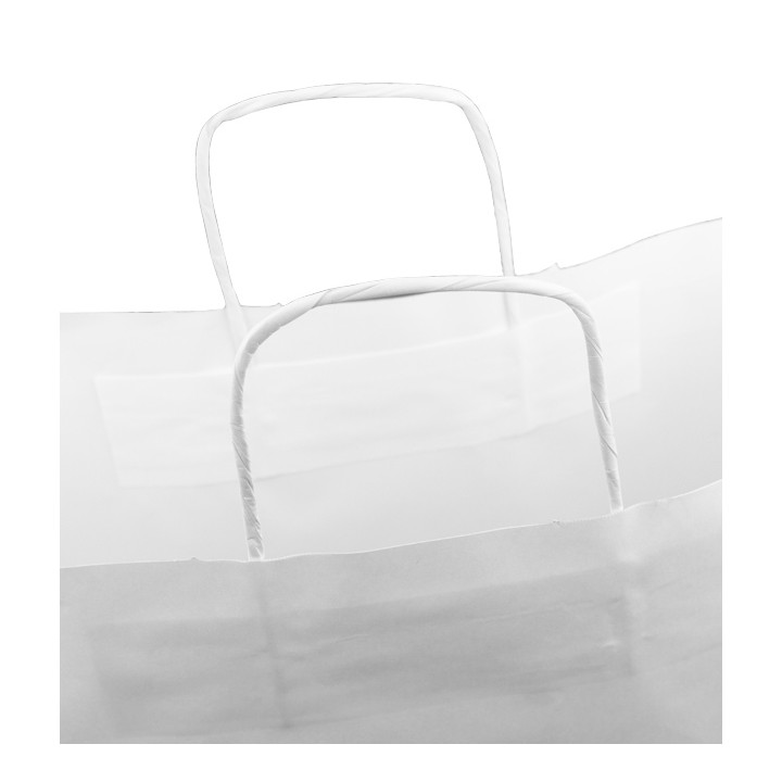Paper Bag with Handles Kraft White 100g/m² 44+15x46cm (25 Units) 