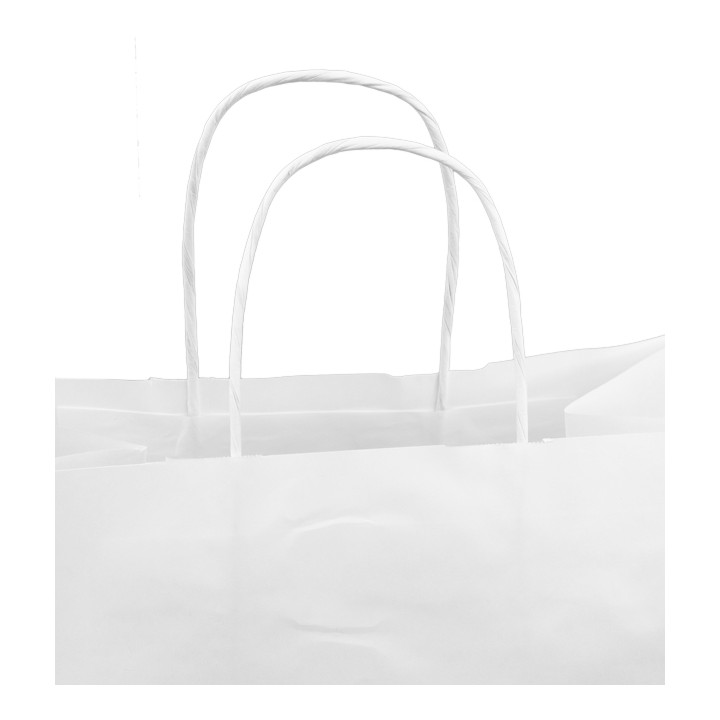 Paper Bag with Handles Kraft White 100g/m² 30+18x29cm (200 Units) 