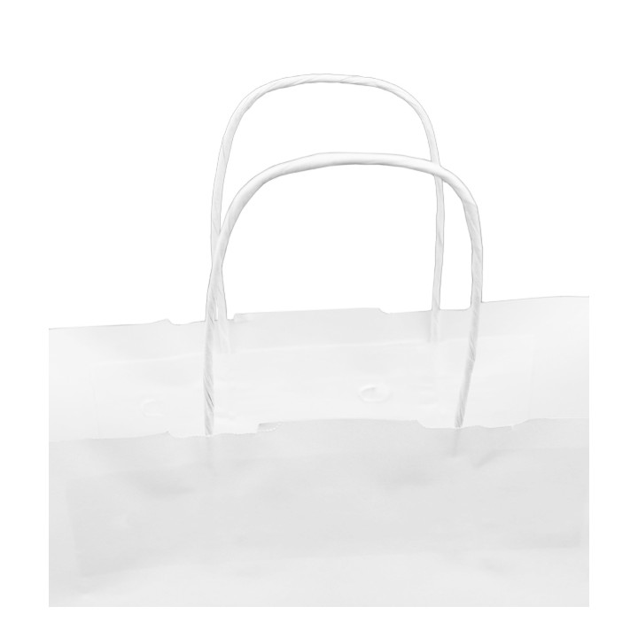 Paper Bag with Handles Kraft White 100g/m² 32+12x41cm (25 Units) 