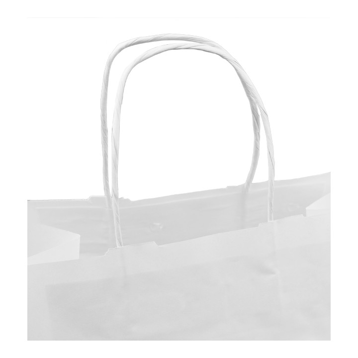 Paper Bag with Handles Kraft White 80g/m² 30+18x29cm (25 Units) 