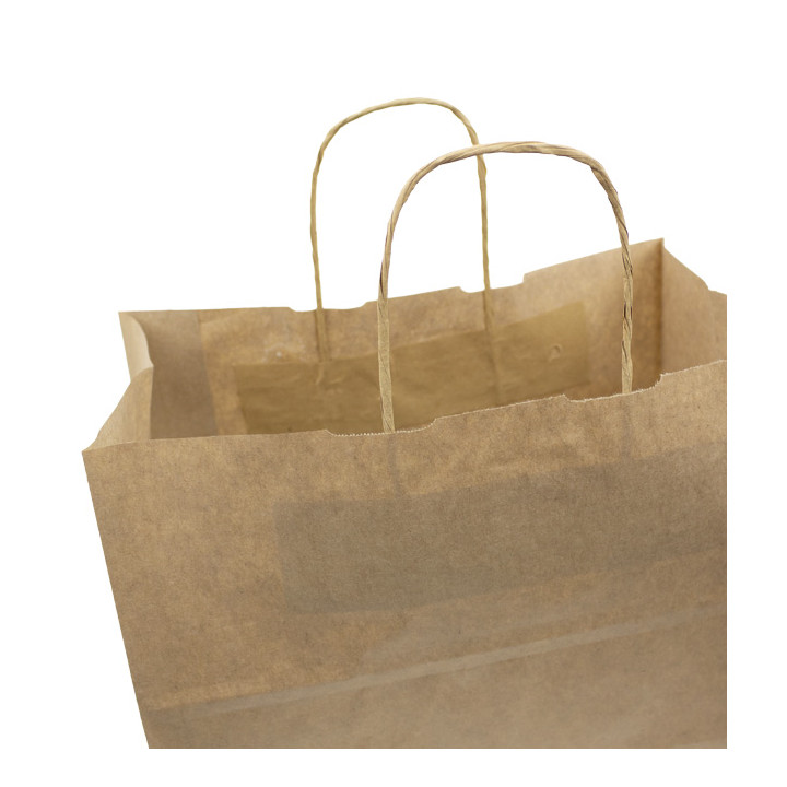 Paper Bag with Handles Kraft Brown 80g/m² 30+18x29cm (25 Units) 