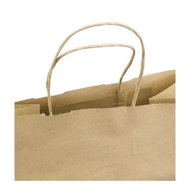 Paper Bag with Handles Kraft Brown 100g/m² 30+18x29cm (200 Units)