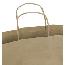 Paper Bag with Handles Kraft Brown 100g/m² 44+15x46cm (25 Units) 