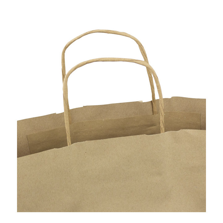 Paper Bag with Handles Kraft Brown 100g/m² 44+15x46cm (25 Units) 