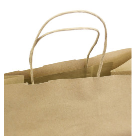Paper Bag with Handles Kraft Brown 100g/m² 30+18x29cm (25 Units) 