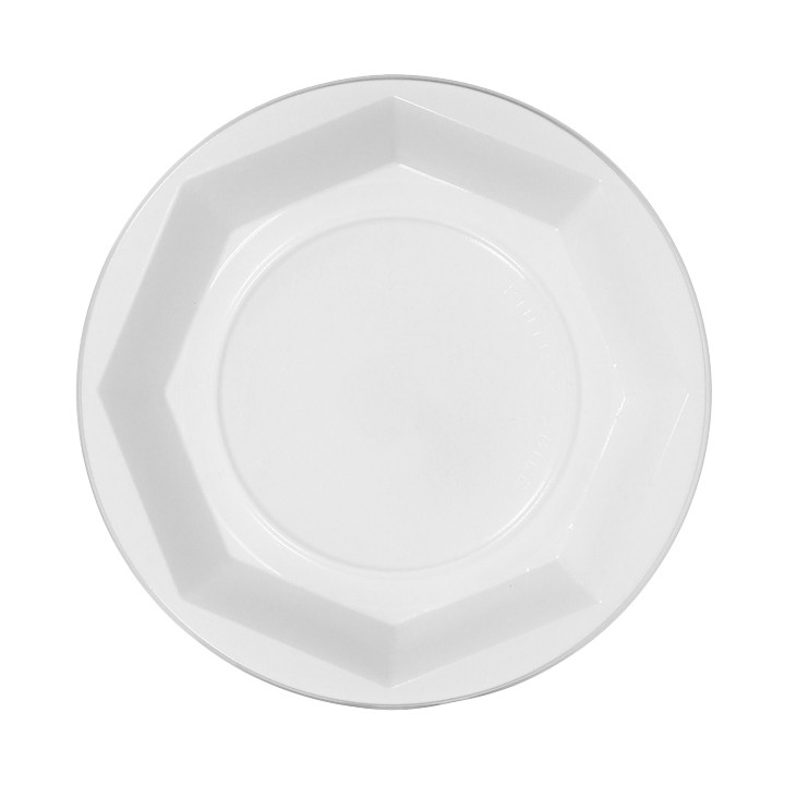 Reusable Plate Deep Economic PS White Ø22cm (250 Units)
