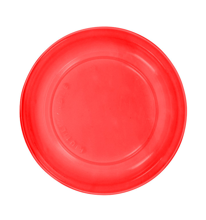 Reusable Plate Flat Economic PS Red Ø17cm (25 Units) 