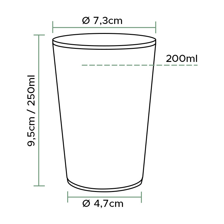 Cornstarch Cup PLA Bio Clear 250ml (50 Units) 