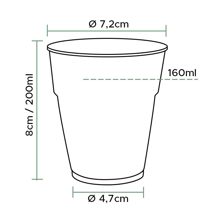 Reusable Economy PS Cup "Diamant" Crystal 200ml Ø7,2cm (375 Units)