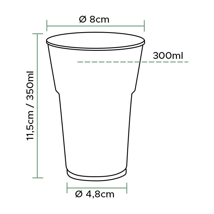 Reusable Economy PS Cup "Diamant" Crystal 350ml Ø8,0cm (400 Units)