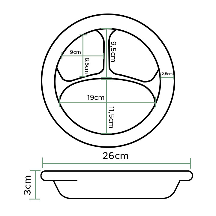 Foam Plate Foam "Quiet Classic" 3 C. Laminated Honey Ø26 cm (500 Units)