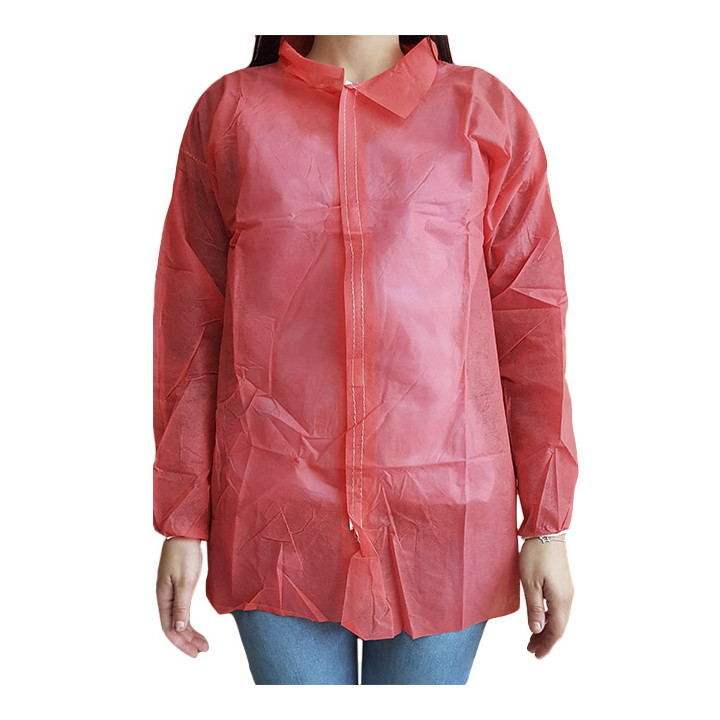Disposable Lab Coat "Cadete" "TST" PP Velcro 35gr Red (1 Unit) 