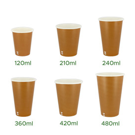 Plastic-Free Paper Cup 14 Oz/420ml "Caramel" Ø9cm (1.000 Units)