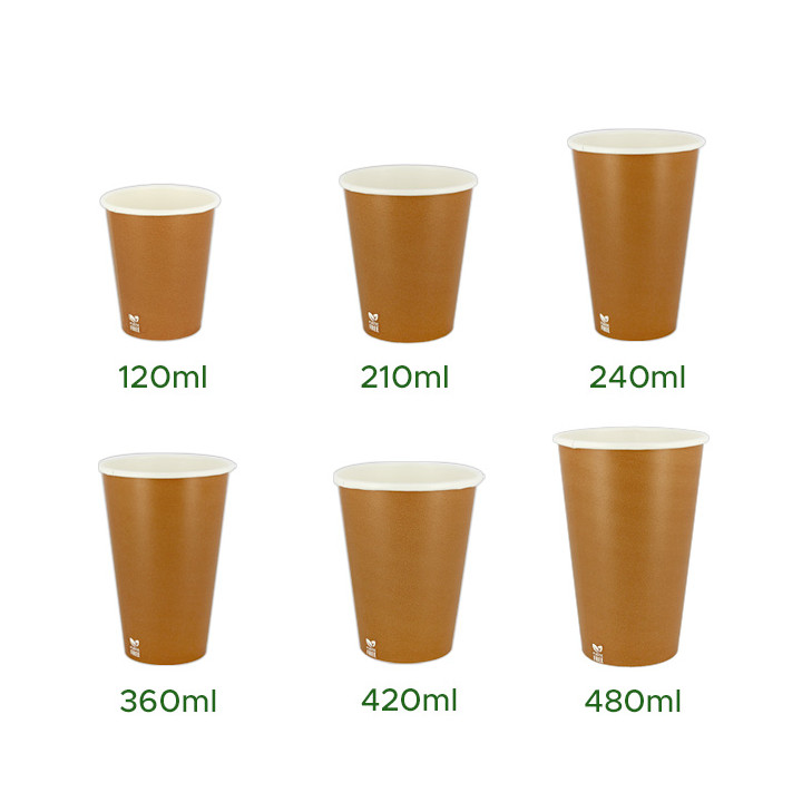 Plastic-Free Paper Cup 16 Oz/480ml "Caramel" Ø9cm (1.000 Units)