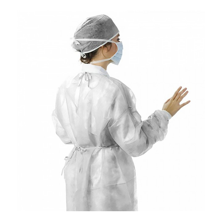 Disposable Lab Coat TST PP Tie Belt Back Closure White XL (100 Units)