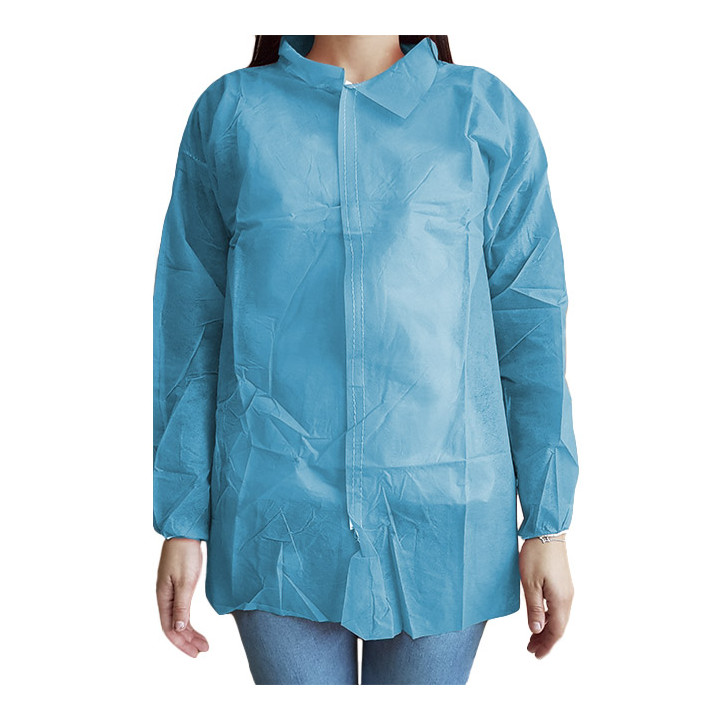 Disposable Lab Coat "Cadete" "TST" PP Velcro 35gr Blue (100 Units)