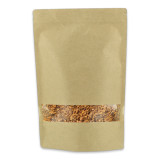 Paper Doypack Kraft with self closing and Window 25+12x35cm (50 Units)