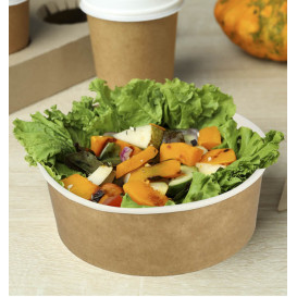 Paper Soup Bowl with Lid Kraft PP 33Oz/1000ml (100 Units)