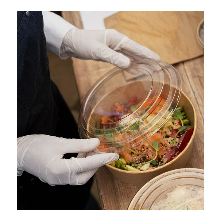 Paper Container Kraft-Kraft + RPET Lid 38 Oz/1140ml (25 Units)