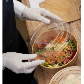 Paper Container Kraft-Kraft + RPET Lid 33Oz/1000 ml (100 Units)