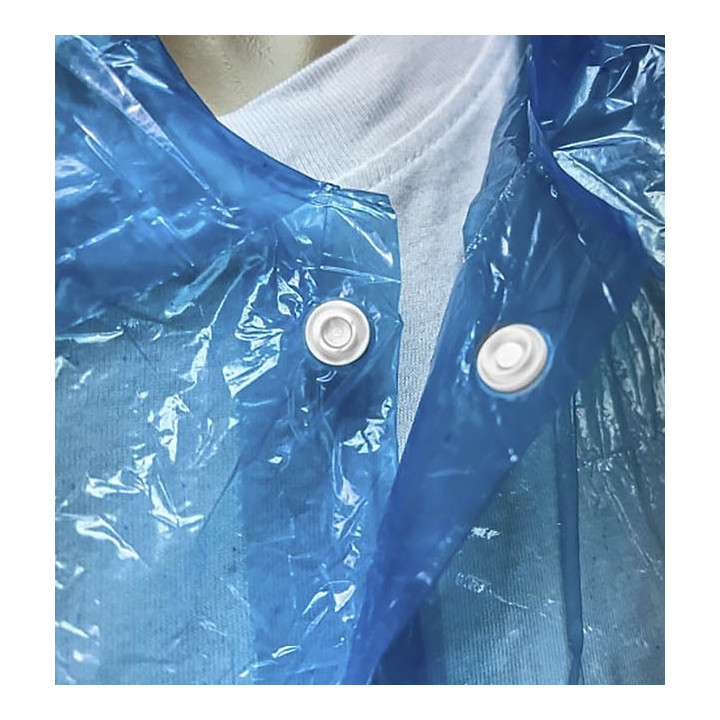 Disposable Lab Coat PE Closure Button Blue (1 Unit) 