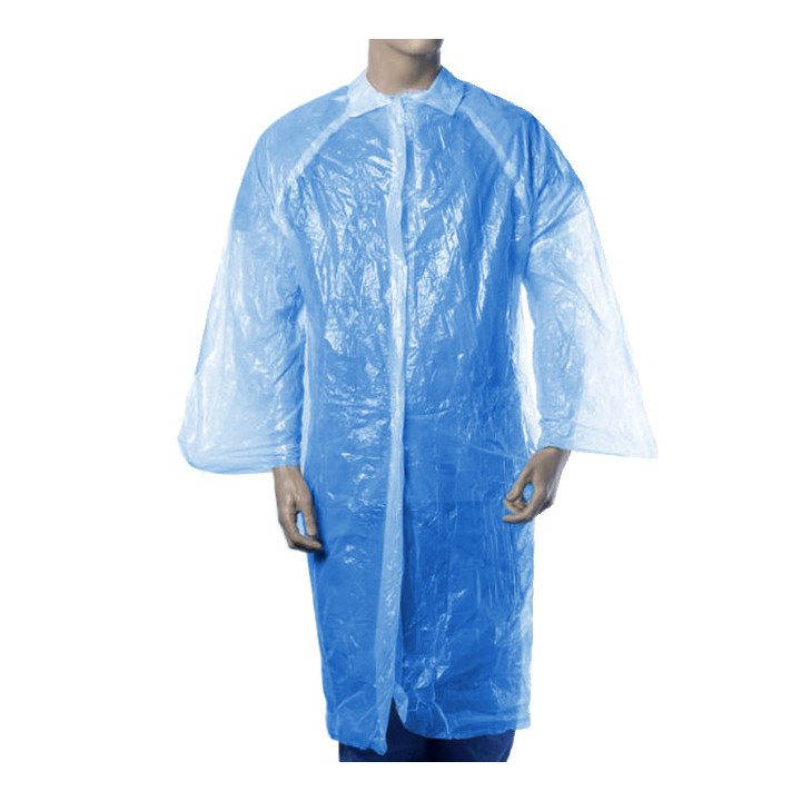 Disposable Lab Coat PE ClosureButton Blue (200 Units)