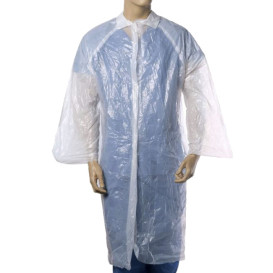 Disposable Lab Coat PE with Closure Button White (10 Unit) 