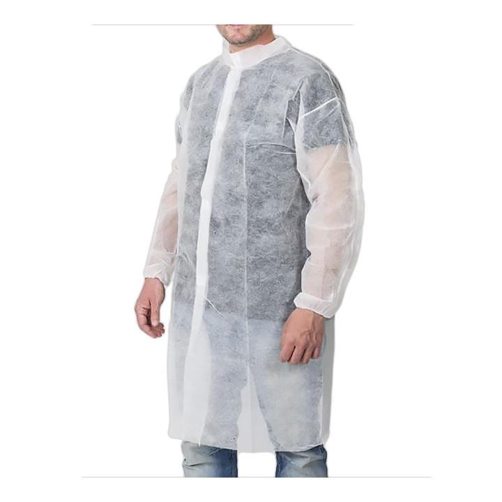 Disposable Lab Coat Visitor Guest TST PP Velcro White XL 25gr (100 Units)
