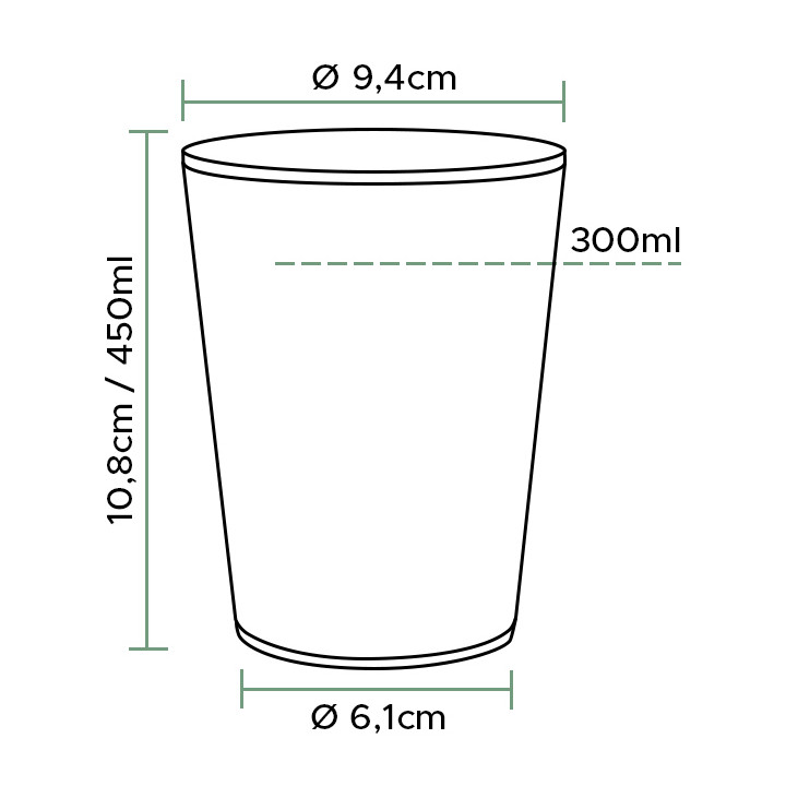 Plastic Cup PP Clear 450ml Ø9,4cm (50 Units) 