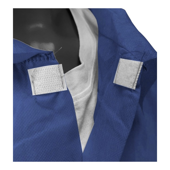 Disposable Lab Coat NonWoven Velcro Dark Blue XL (100 Units)