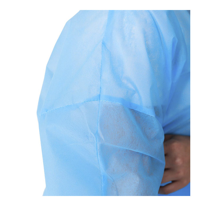 Disposable Lab Coat TST PP Back Closure Tie Belt Blue XL (10 Units) 