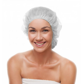 Disposable Bouffant Cap PP White Ø55cm (100 Units)  
