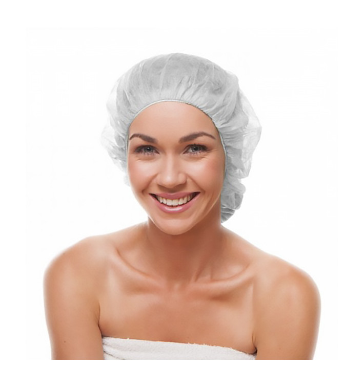 Disposable Bouffant Cap PP White Ø55cm (100 Units)  
